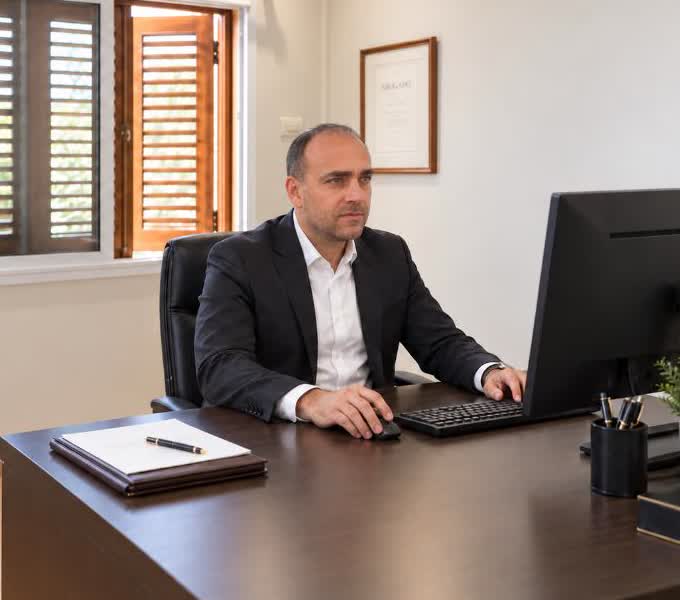 Dr. Adolfo Eduardo Baez trabajando en el estudio